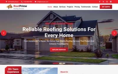 RoofPrime - Szablon strony docelowej HTML5 usługi dekarskie