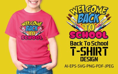 Добро пожаловать обратно в школу Дизайн футболки 1
