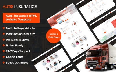 HTML-Website-Vorlage für Autoversicherungen