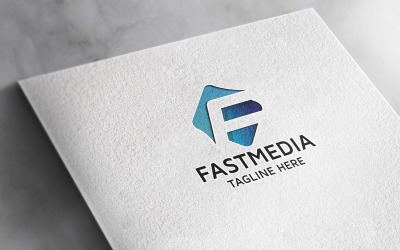 Logotipo profesional de la letra F de los medios rápidos