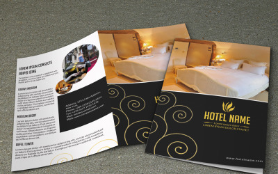 Modello di brochure aziendale bifold per hotel