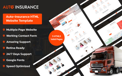 Modelo de site HTML de seguro automático