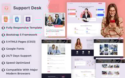 Šablona webových stránek SupportDesk HTML