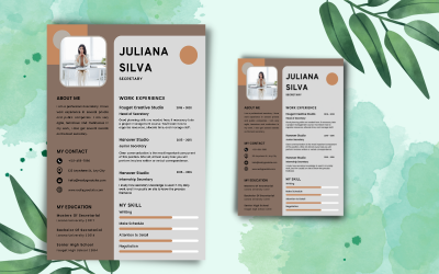 White And Brown Geometric Secretary Resume