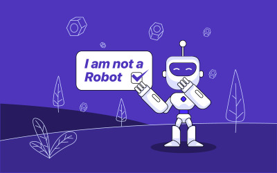 Captcha I Am On A Robot Free Vector Illustration Concept