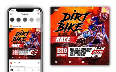 Dirt Bike Yarışı Sosyal Medya Şablonu