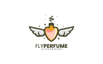 Logotipo de mascote simples de perfume de mosca