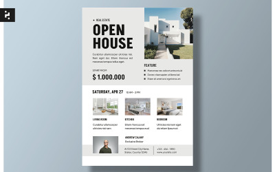 Flyer för öppet hus för fastigheter