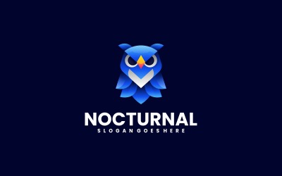 Logo-Stil mit nächtlichem Eulenverlauf