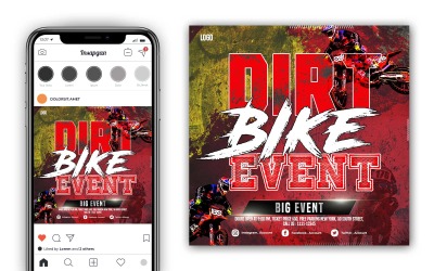 Modèle de médias sociaux pour événement Dirt Bike