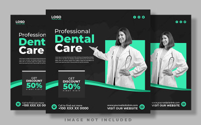 Modello di banner per social media per la cura del dentista