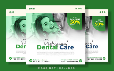 Modelo de banner de postagem de mídia social de dentista e clínica odontológica
