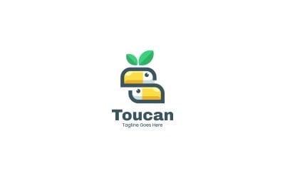 Logotipo de la mascota simple de la fruta del tucán