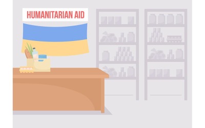 Voedsel verzamelen voor het goede doel egale kleur vectorillustratie