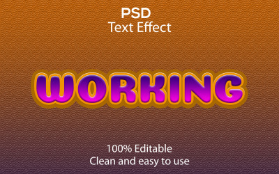 Arbetar | Fungerande redigerbar Psd-texteffekt | Modernt arbetande första Psd-texteffekt