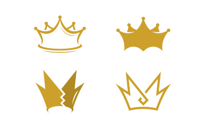 Crown Logo Royal King Queen abstraktes Logo-Design-Vektor-Vorlage V5