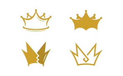 Crown Logo Royal King Queen vector de diseño de logotipo abstracto Plantilla V5
