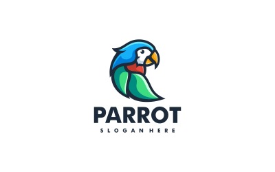 Parrot Maskotka Kolor Logo Styl Vol.1
