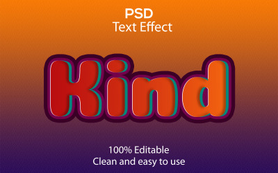 Snäll | Typ redigerbar Psd-texteffekt | Modern Kind First Psd Text Effect