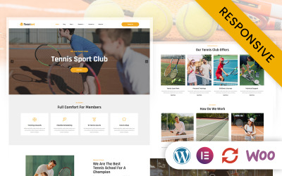 Tenniset - Tenisový klub Elementor téma WordPress