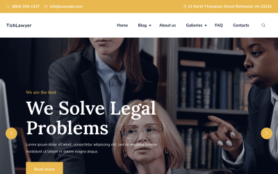 TishLawyer - Advokat och advokat WordPress-tema