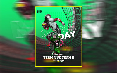 Conception de modèle de flyer premium créatif Matchday Sports