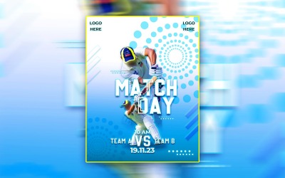 Design creativo del modello di volantino sportivo per la giornata della partita