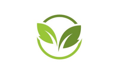 Green Leaf Vector Logo Design Template V2