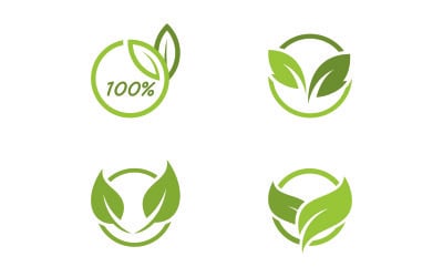 Green Leaf Vector Logo Design Template V7