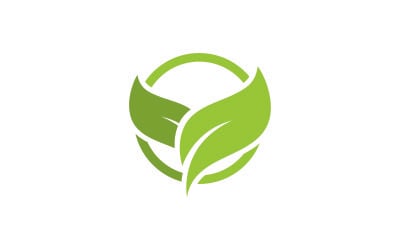 Green Leaf Vector Logo Design Template V