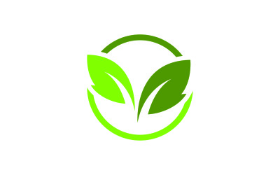 Groen blad Vector Logo ontwerpsjabloon V2