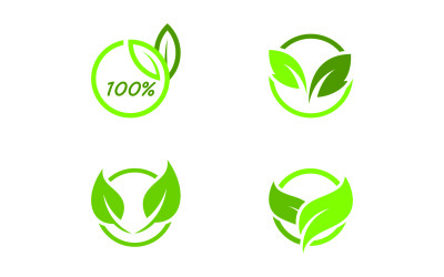 Grünes Blatt-Vektor-Logo-Design-Vorlage V7