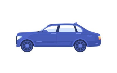 豪华汽车半平面彩色矢量对象