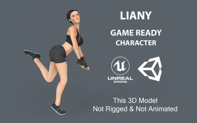 Liany Woman Character Low-poly Model 3D