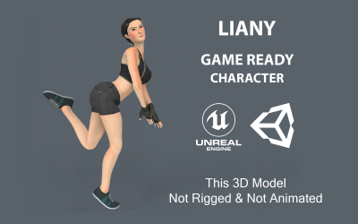 Liany Woman Karakter Low-poly 3D modell