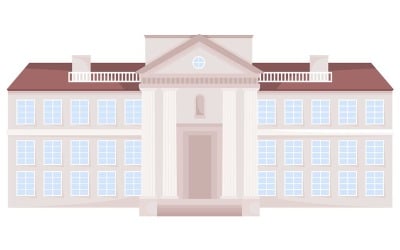 Objeto de vector de color semi plano edificio municipal clásico