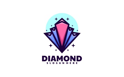 Plantilla de logotipo simple de diamante
