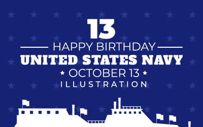 13 ABD Donanması Doğum Günü İllüstrasyonu