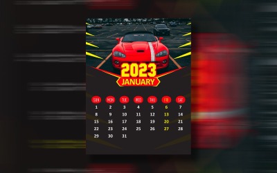 Årskalender 2023 Print Ready Eps Design Mall