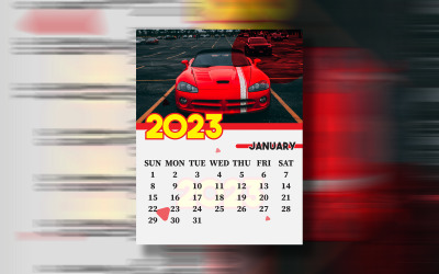 Годовой Настенный Календарь 2023 Готовый Печати Векторный Шаблон Eps