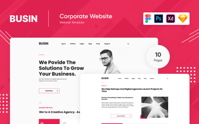 Landing PSD Figma-sjabloon Busin 11