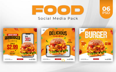 Lebensmittel-Social-Media-Bannerpaket