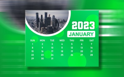 12 månaders kalender 2023 Print Ready Eps Vector Design Mall