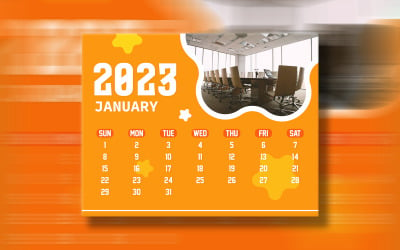 Modelo de vetor eps pronto para impressão de calendário de ano novo de 2023