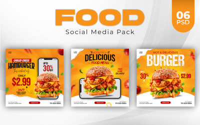 Pacchetto banner per social media alimentari
