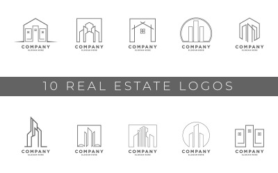 Шаблон дизайна логотипа лайнера агентства недвижимости