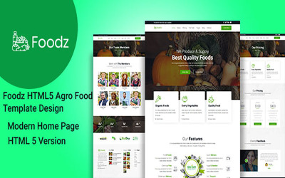 Szablon Foodz-HTML5 Agro Food do korzystania z szablonu strony biznesowej Argo Firm