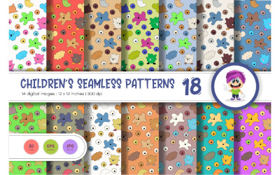 Cute Baby Seamless Patterns 18. Digital Paper