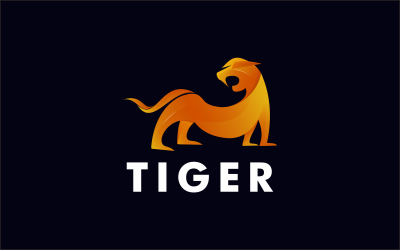 kaplan hayvan degrade logo şablonu