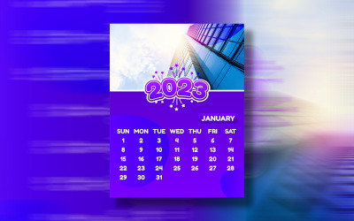 12-місячний календар на 2023 рік, готовий до друку шаблон EPS